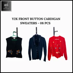Y2K FRONT BUTON CARDIGAN SWEATERS - 08 PCS