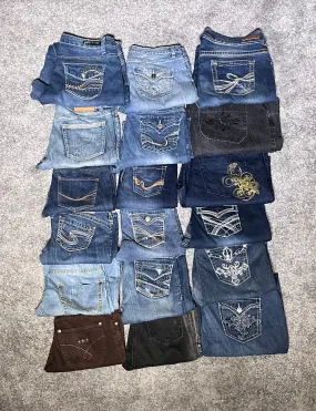 Y2K jeans women flared, 19 pieces