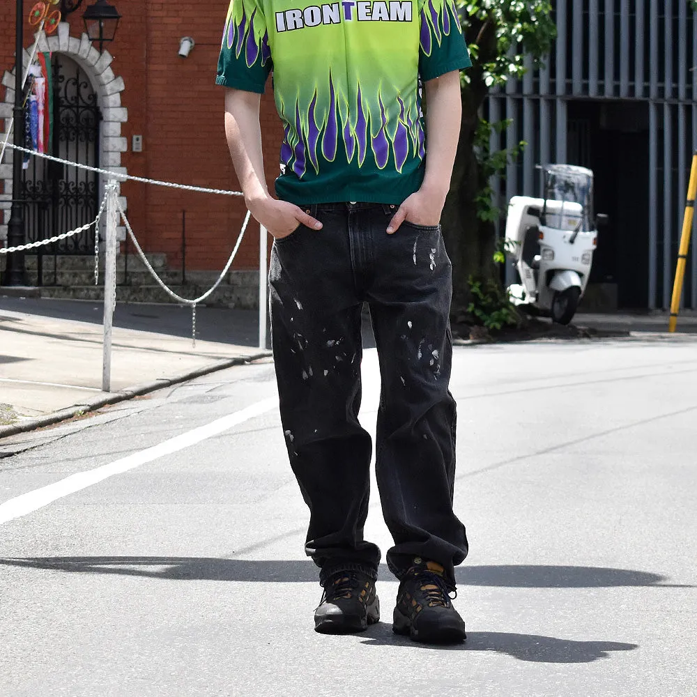 Y2K ペンキ！ Levi's 550 Relaxed Fit ブラック デニムパンツ 240425H