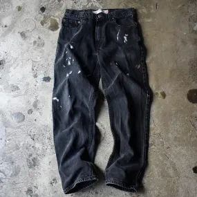 Y2K ペンキ！ Levi's 550 Relaxed Fit ブラック デニムパンツ 240425H