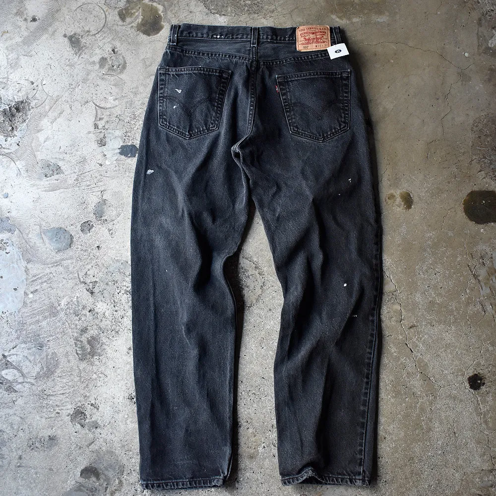 Y2K ペンキ！ Levi's 550 Relaxed Fit ブラック デニムパンツ 240425H