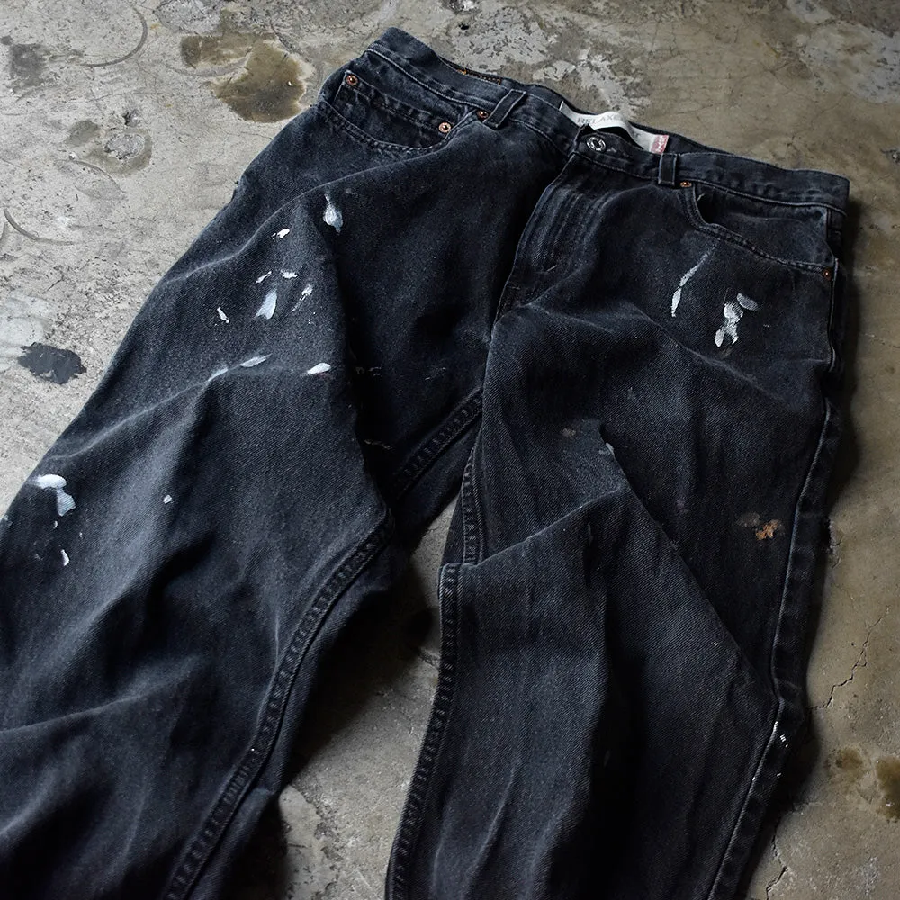 Y2K ペンキ！ Levi's 550 Relaxed Fit ブラック デニムパンツ 240425H