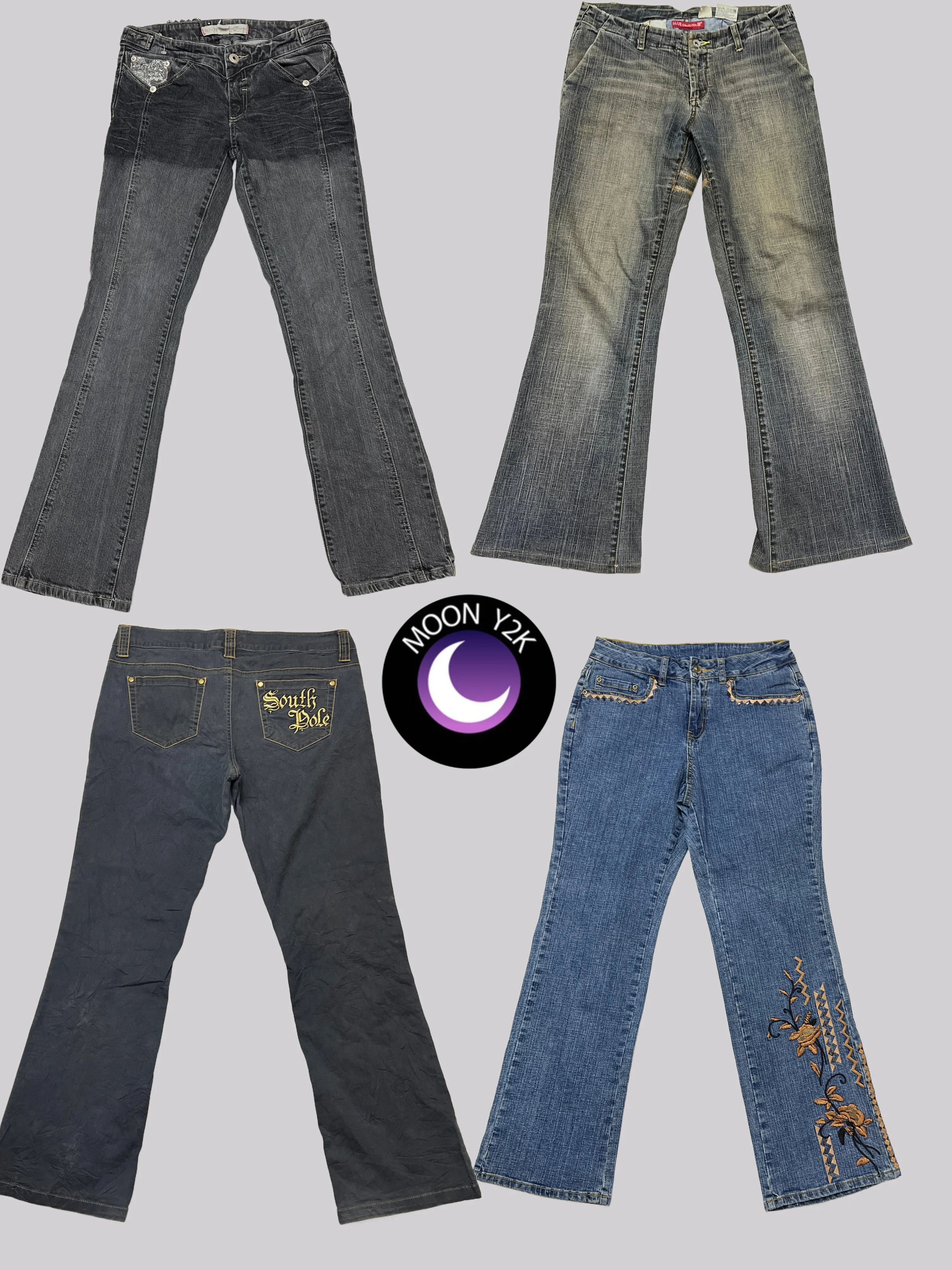 Y2k Retro Style lowrise flared jeans (A-63)