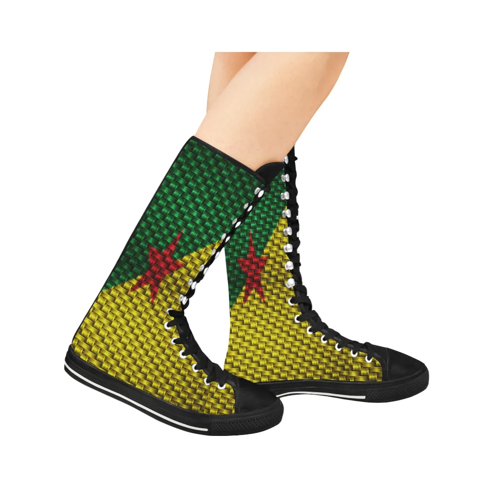 YANA FLAG Canvas Long Boots For Women
