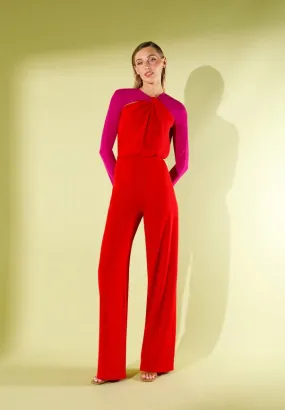 Yanel Red Bougainvillea Pants