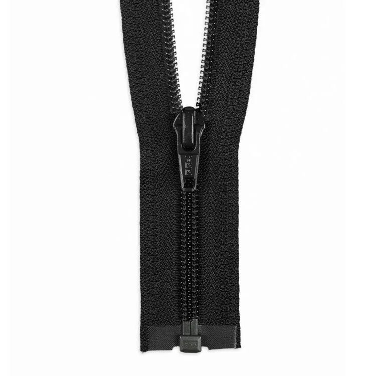 YKK #5 Coil 1-Way Open End Zippers - Black