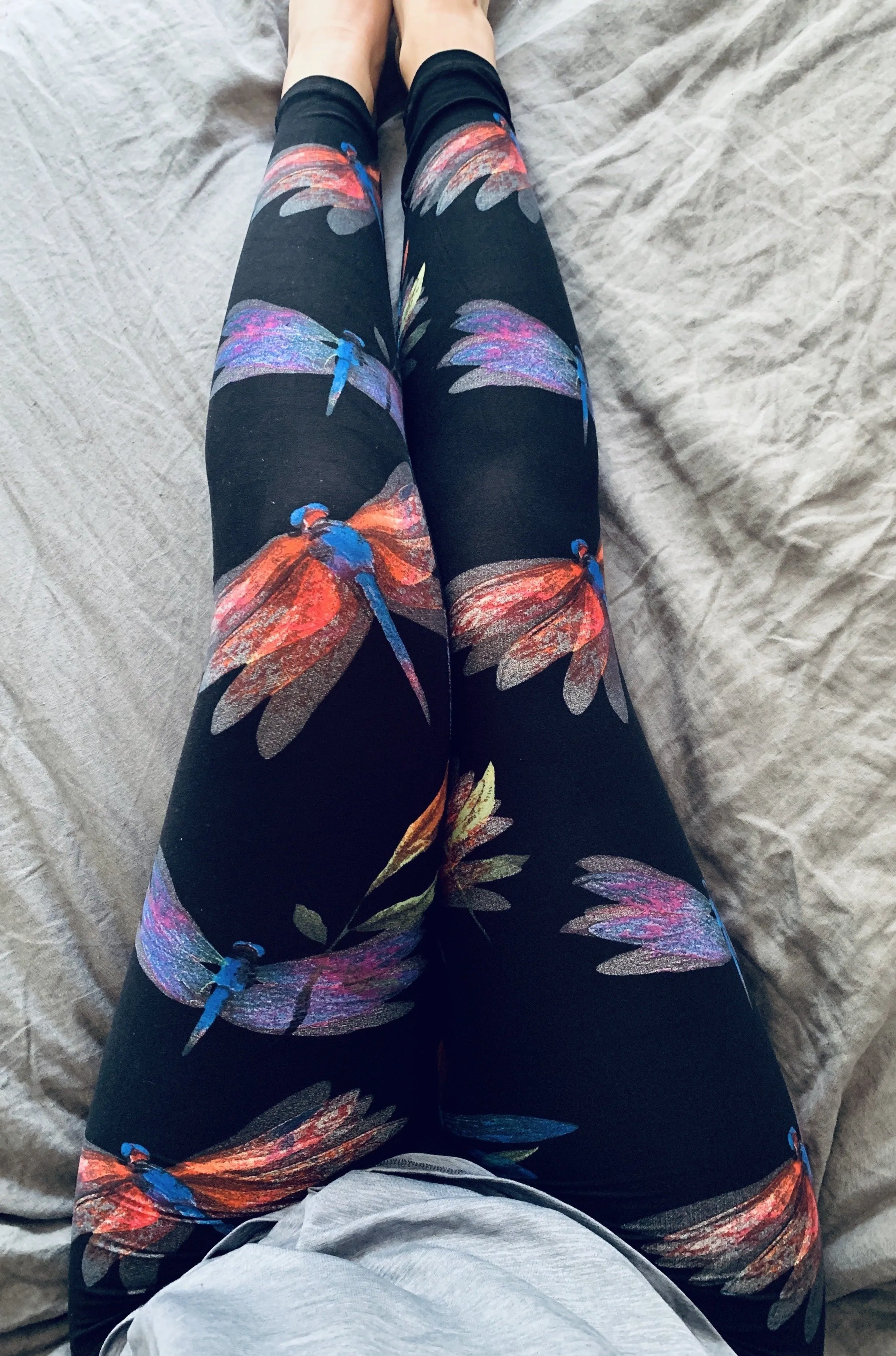 Yoga Waist 5" Dragonfly Print Leggings