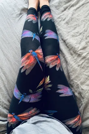 Yoga Waist 5" Dragonfly Print Leggings