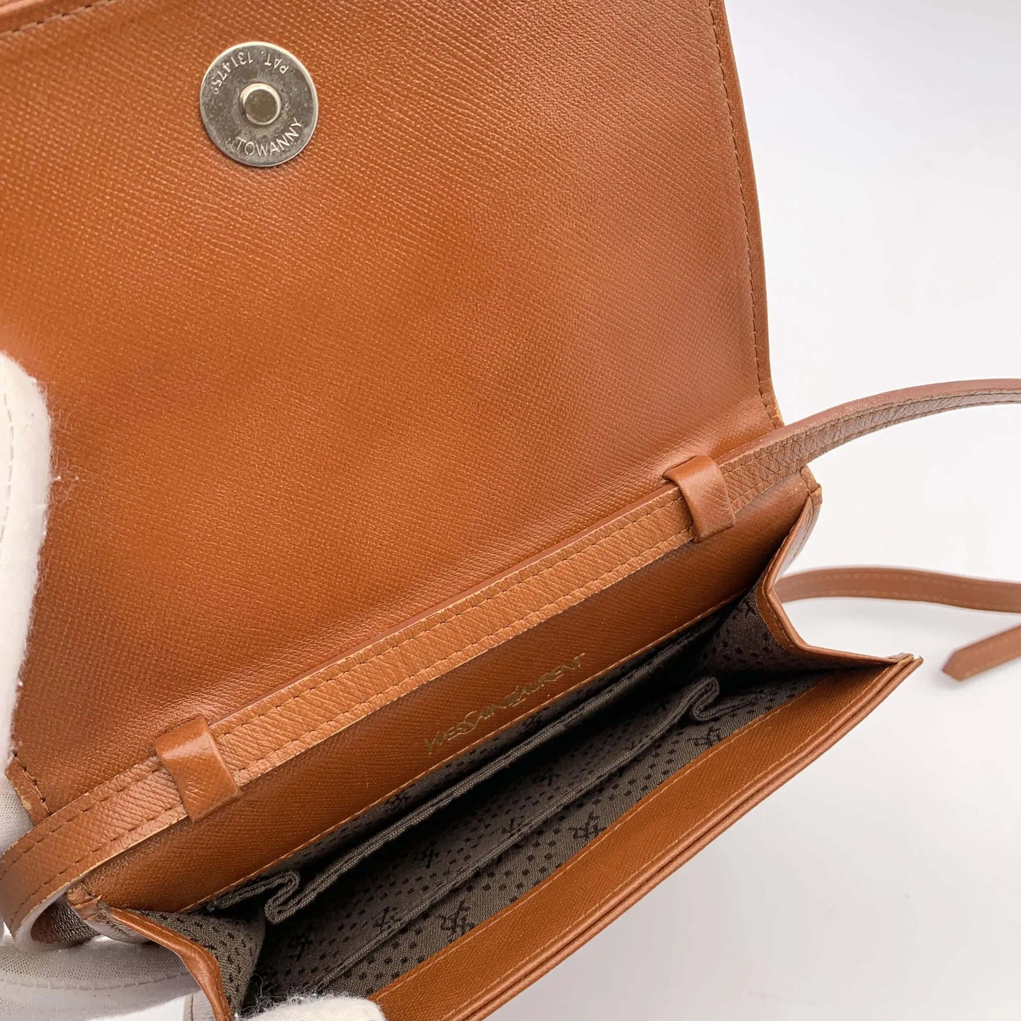 Yves Saint Laurent Vintage Tan Leather Studded Shoulder Bag
