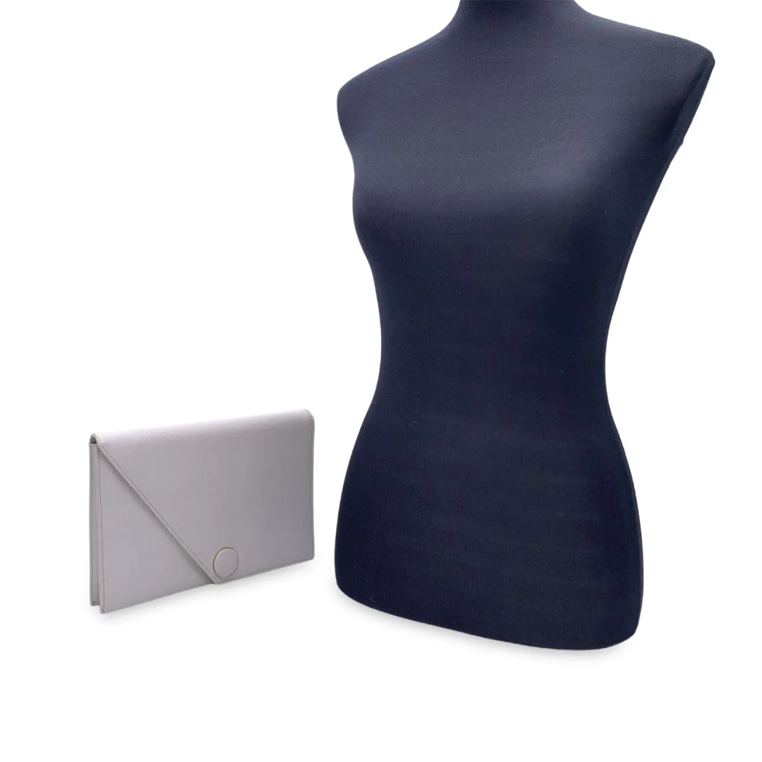 Yves Saint Laurent Vintage White Leather Handbag Clutch Bag