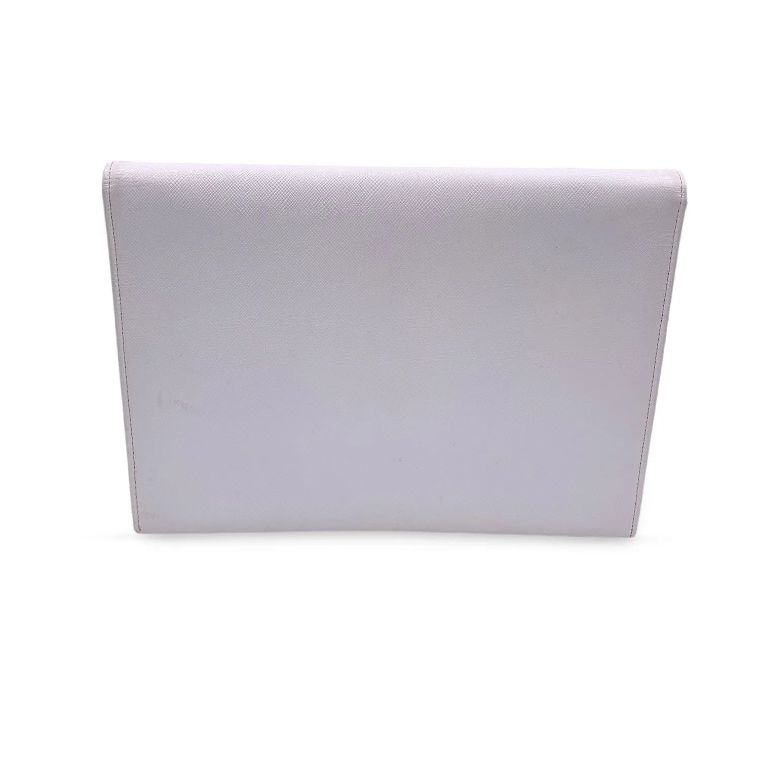 Yves Saint Laurent Vintage White Leather Handbag Clutch Bag