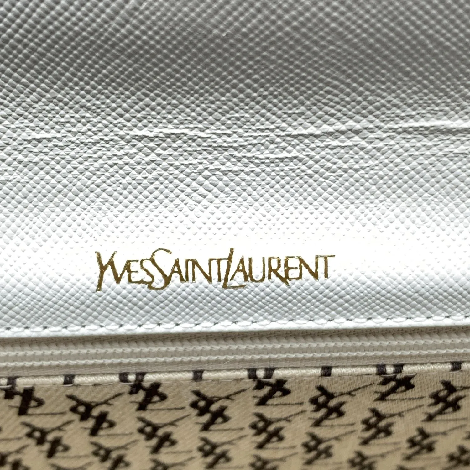 Yves Saint Laurent Vintage White Leather Handbag Clutch Bag