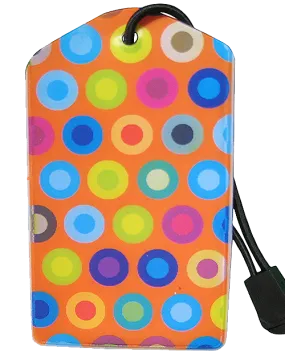 z Luggage Tag: Fun Dots Orange