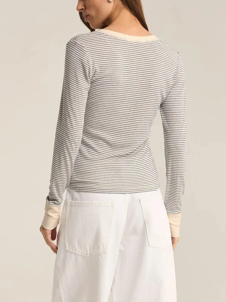 Z Supply Scarlett Stripe Rib Henley