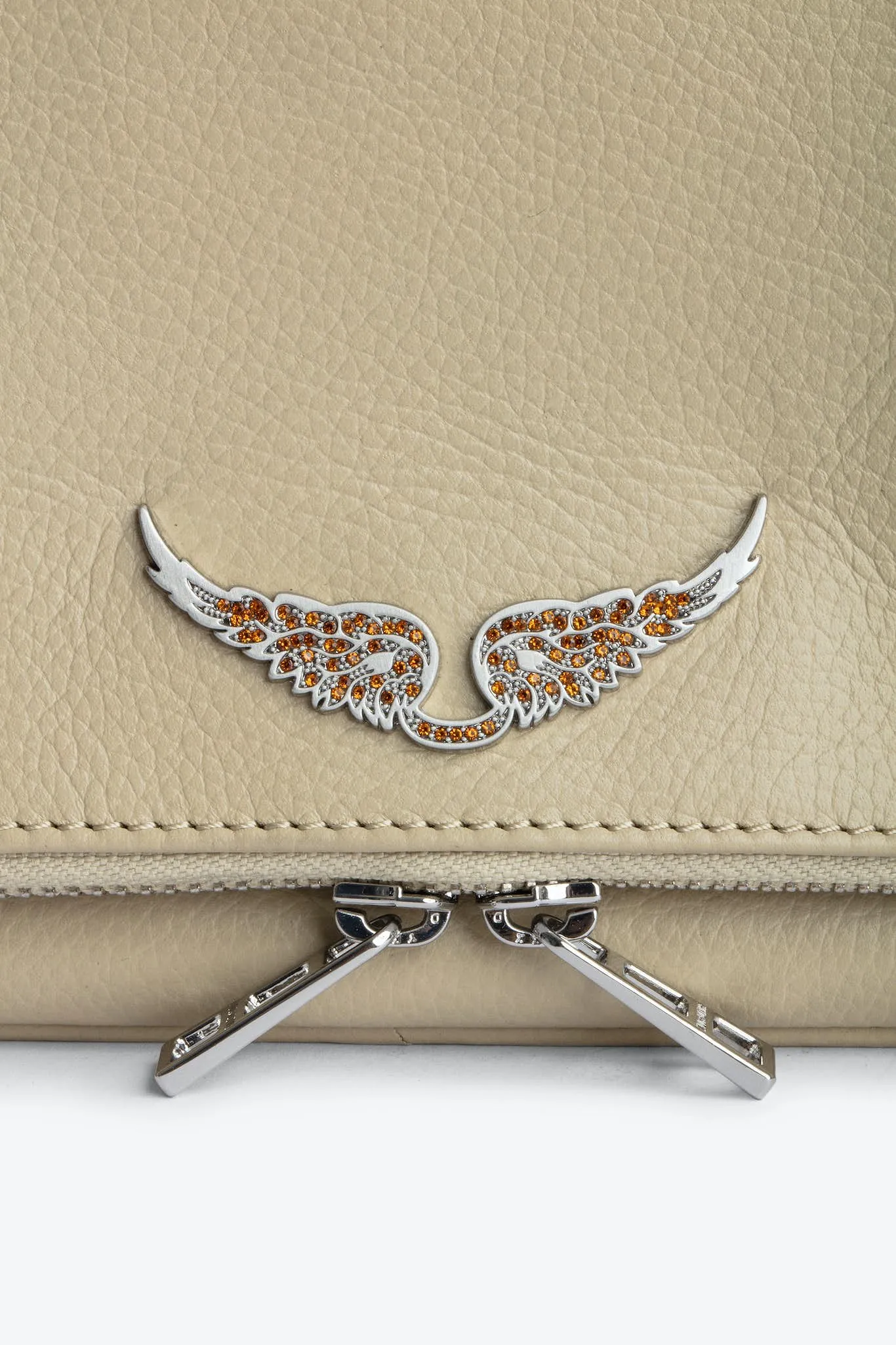Zadig & Voltaire Rock Grained Leather Clutch Bag - Relax