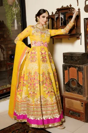Zahra Ahmad - Eb-142 - Yellow - Organza - 2 Piece