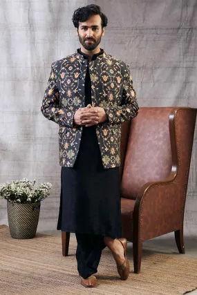 Zahra Printed Jacket With Dhoti Set