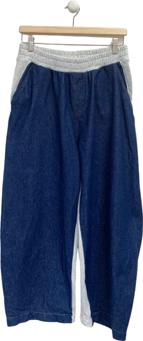 Zara Blue/Grey Dual Fabric Trousers UK L