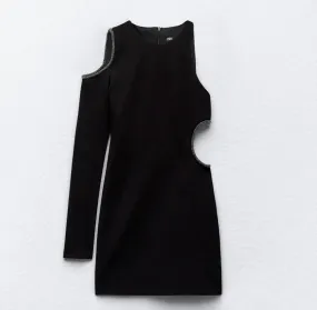 Zara Cutout Rhinestone Mini Dress