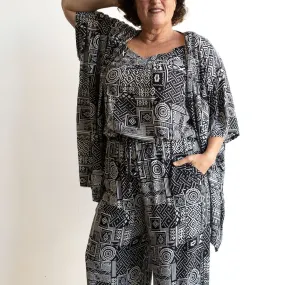 Zen Kimono Wrap - Geometric