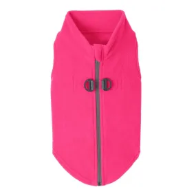 zip-up fleece vest - pink