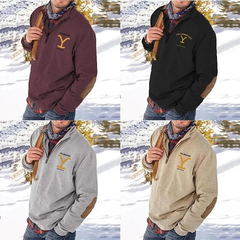 Zip-up Print Sweatshirt