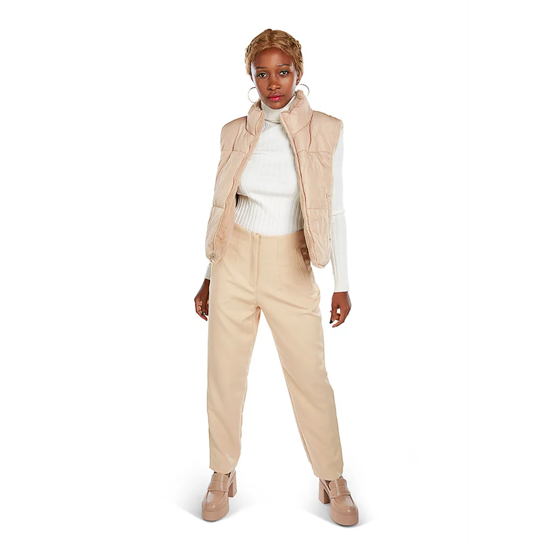 Zipper Reversible Sleeveless Jacket