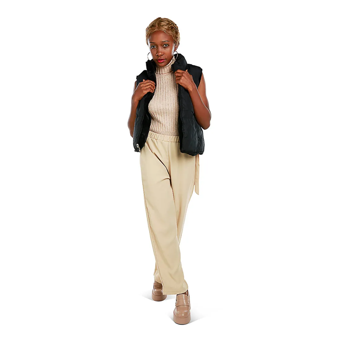 Zipper Reversible Sleeveless Jacket