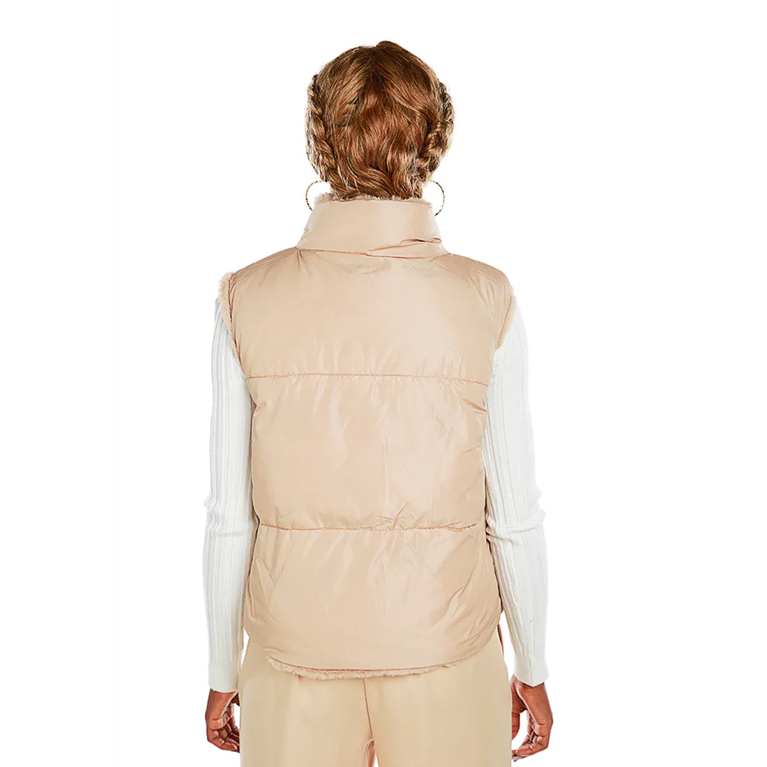 Zipper Reversible Sleeveless Jacket