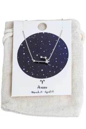 Zodiac Sign Rhodium Necklaces