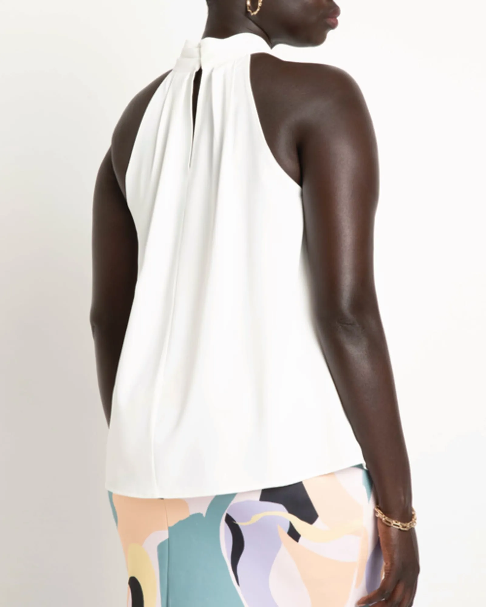 Zoe Halter Neck Top | Soft White