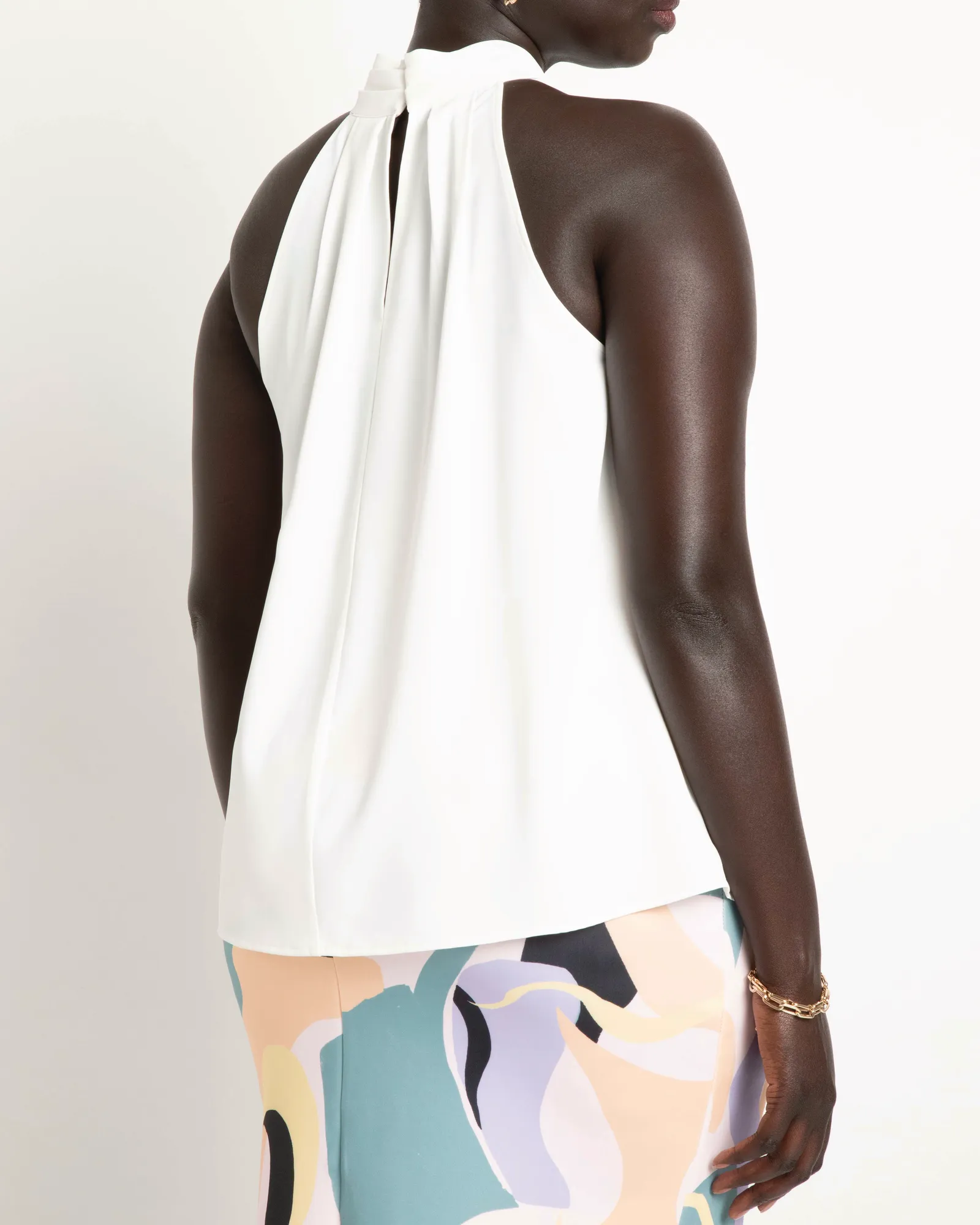 Zoe Halter Neck Top | Soft White
