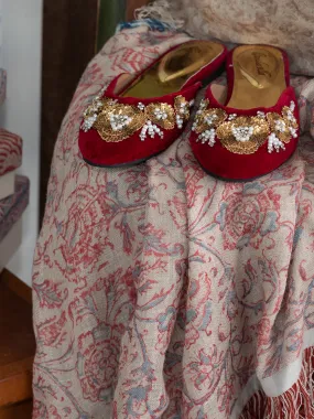 Zora Red Velvet Babouche