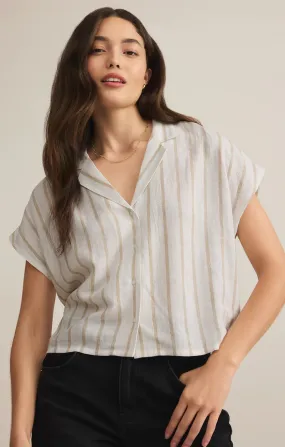 ZSU Parallel Button Down Top in Cement