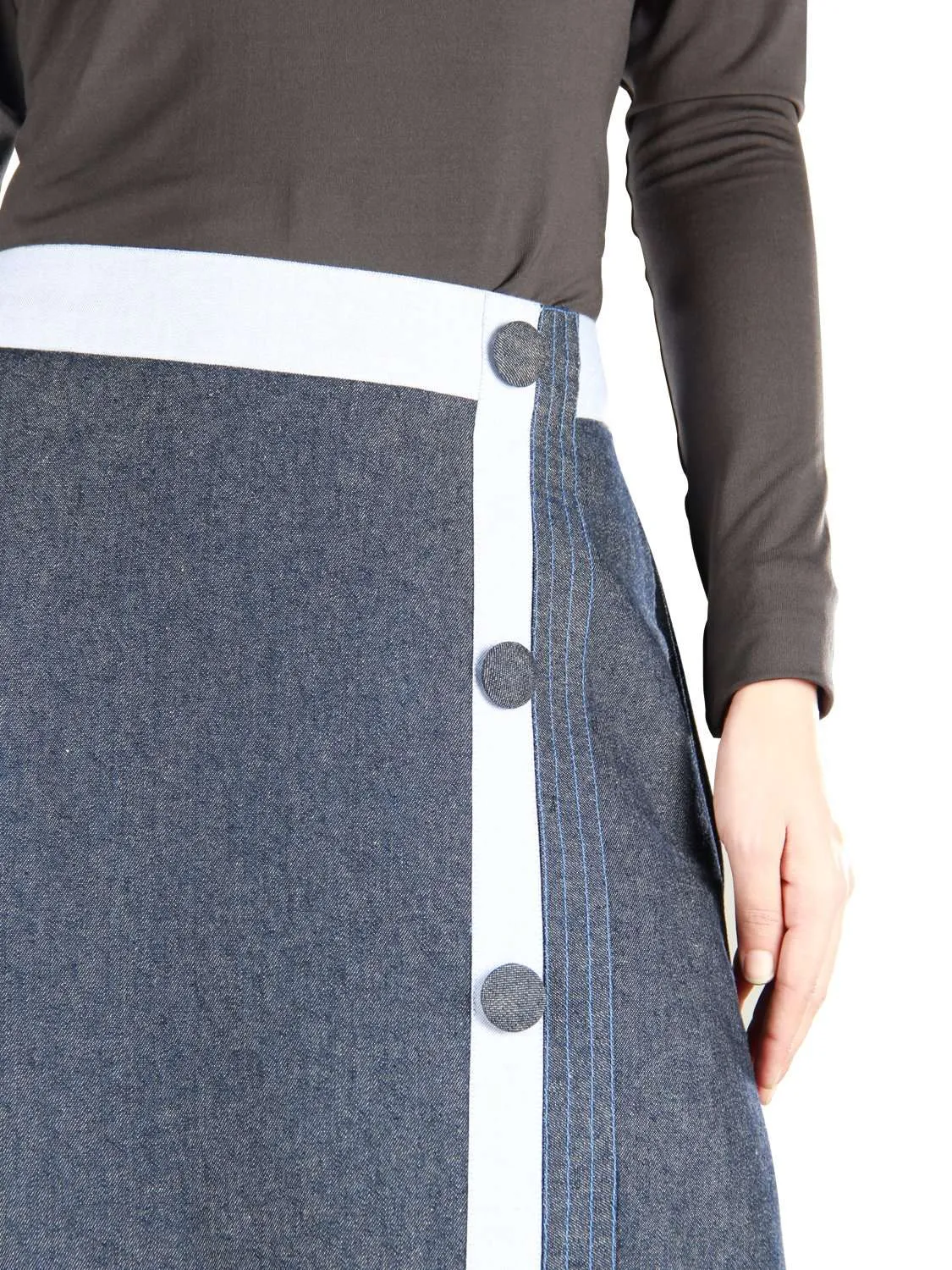 Zynah Blue Denim Skirt